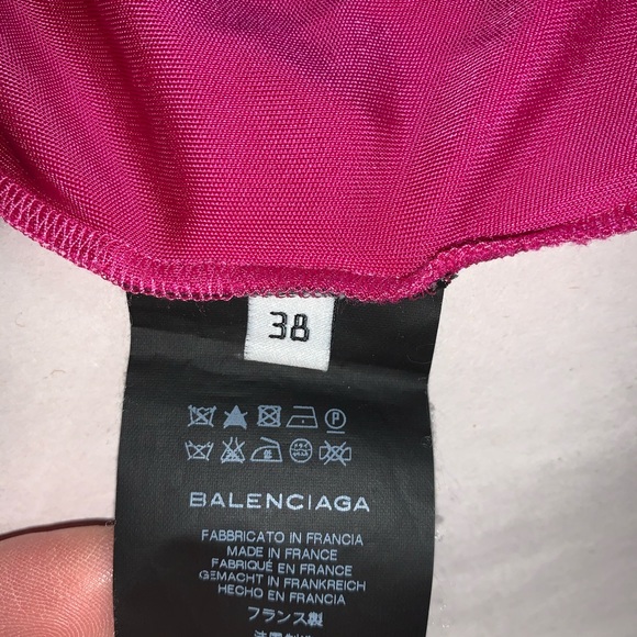 BALENCIAGA size 38 fuschia pink cowl drape blouse - Picture 6 of 10